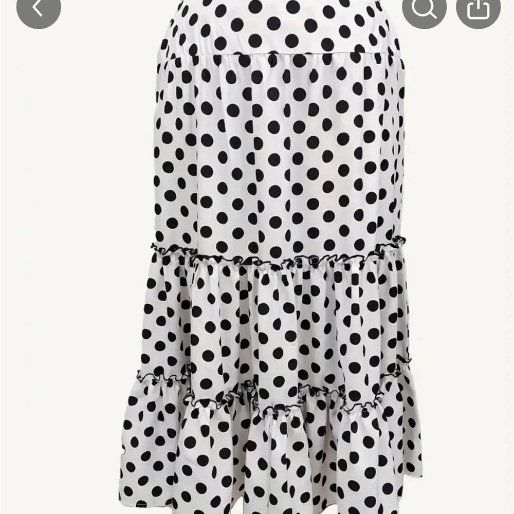 Women's Flowy Maxi Smock - Polka Dot Print, Lettuce Trim, Slight Stretch, NWOT